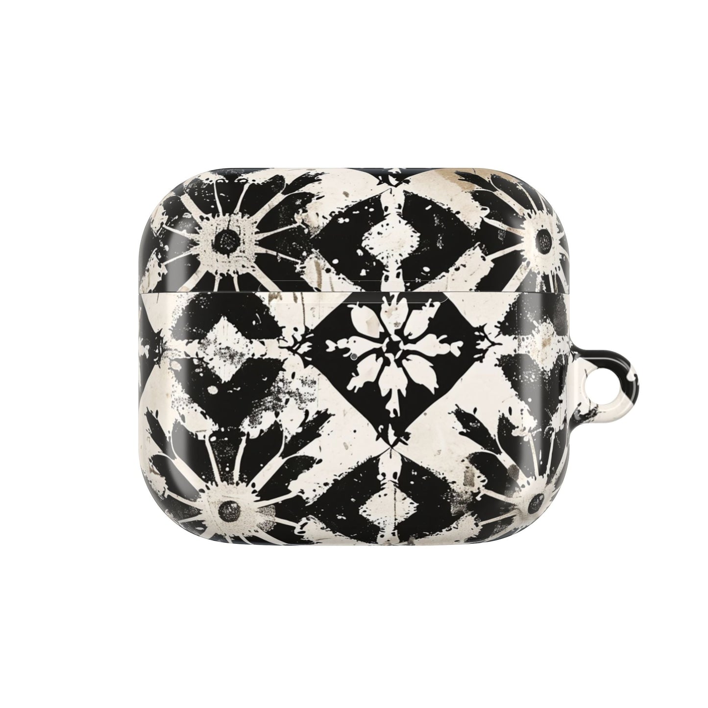 AirPod Case — Black & White Boho Tile Pattern Protective Cover - DIGITAL X