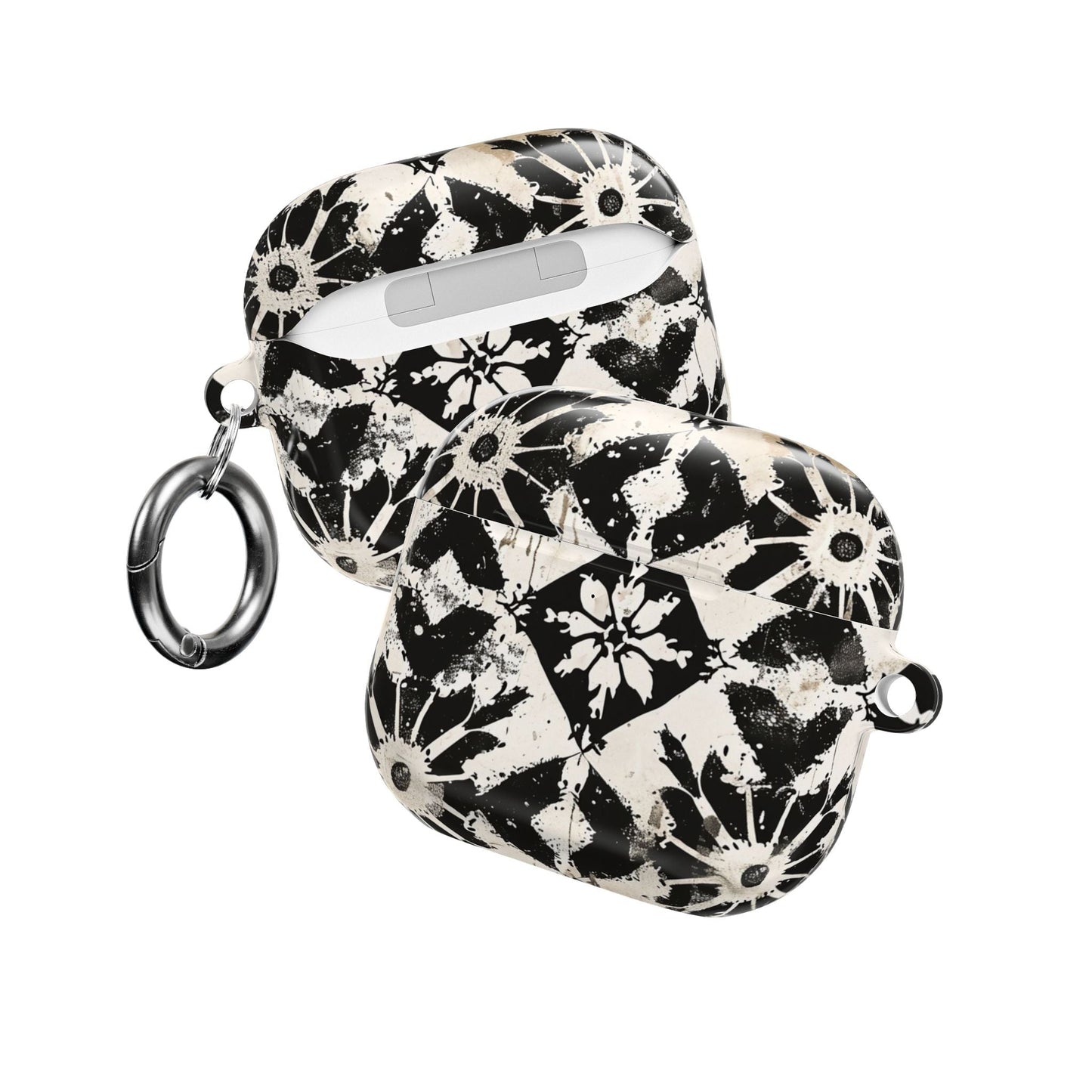 AirPod Case — Black & White Boho Tile Pattern Protective Cover - DIGITAL X