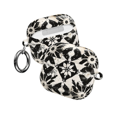 AirPod Case — Black & White Boho Tile Pattern Protective Cover - DIGITAL X