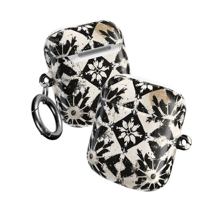 AirPod Case — Black & White Boho Tile Pattern Protective Cover - DIGITAL X