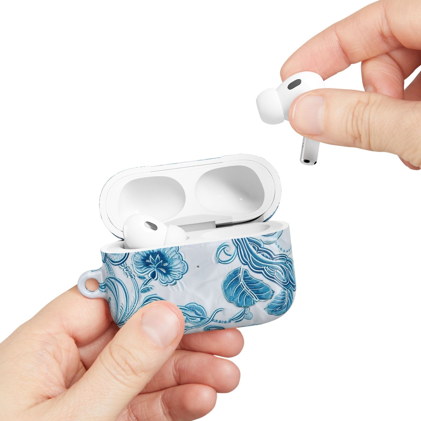 AirPod Case — Blue Floral Ceramic Pattern Protective Cover - DIGITAL X