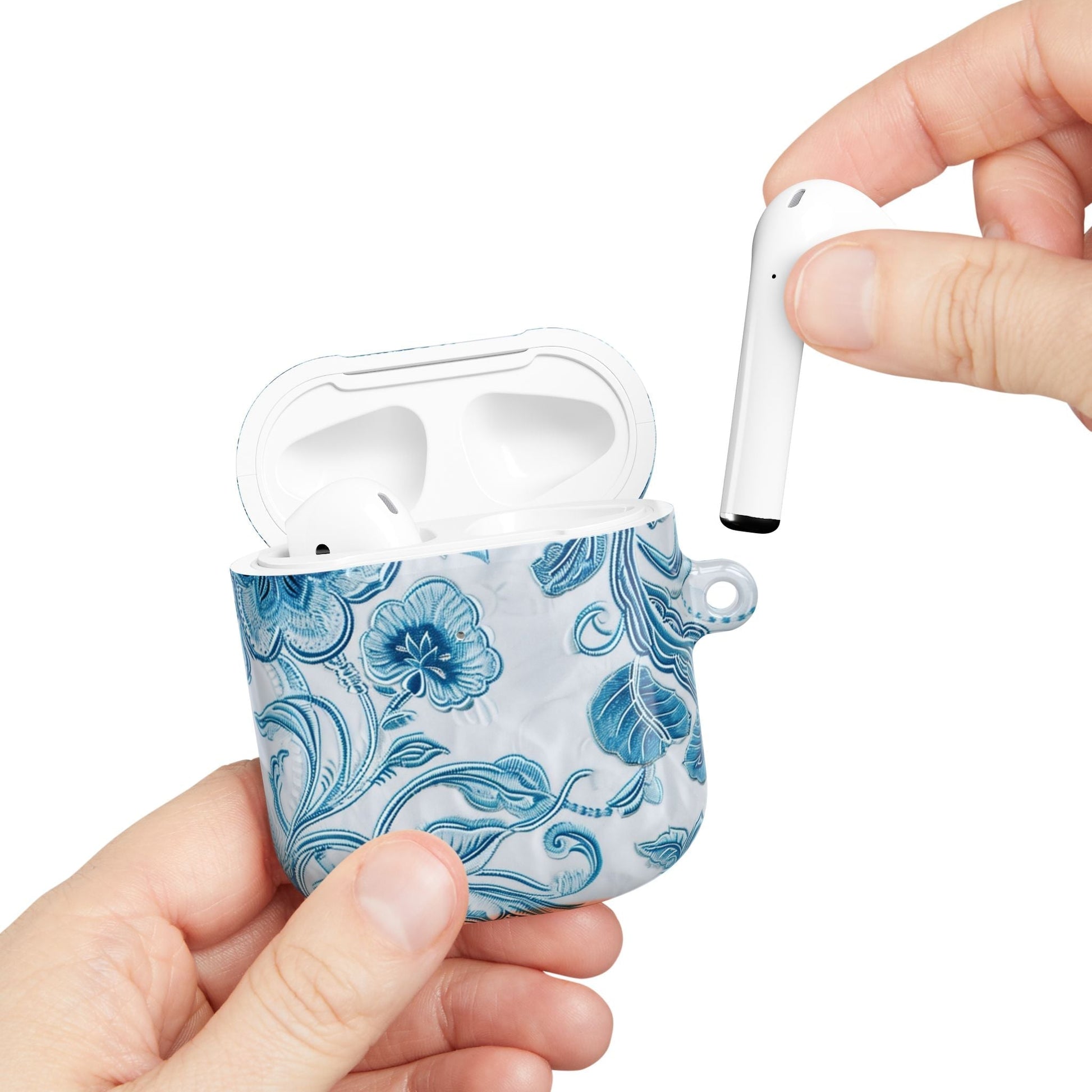AirPod Case — Blue Floral Ceramic Pattern Protective Cover - DIGITAL X