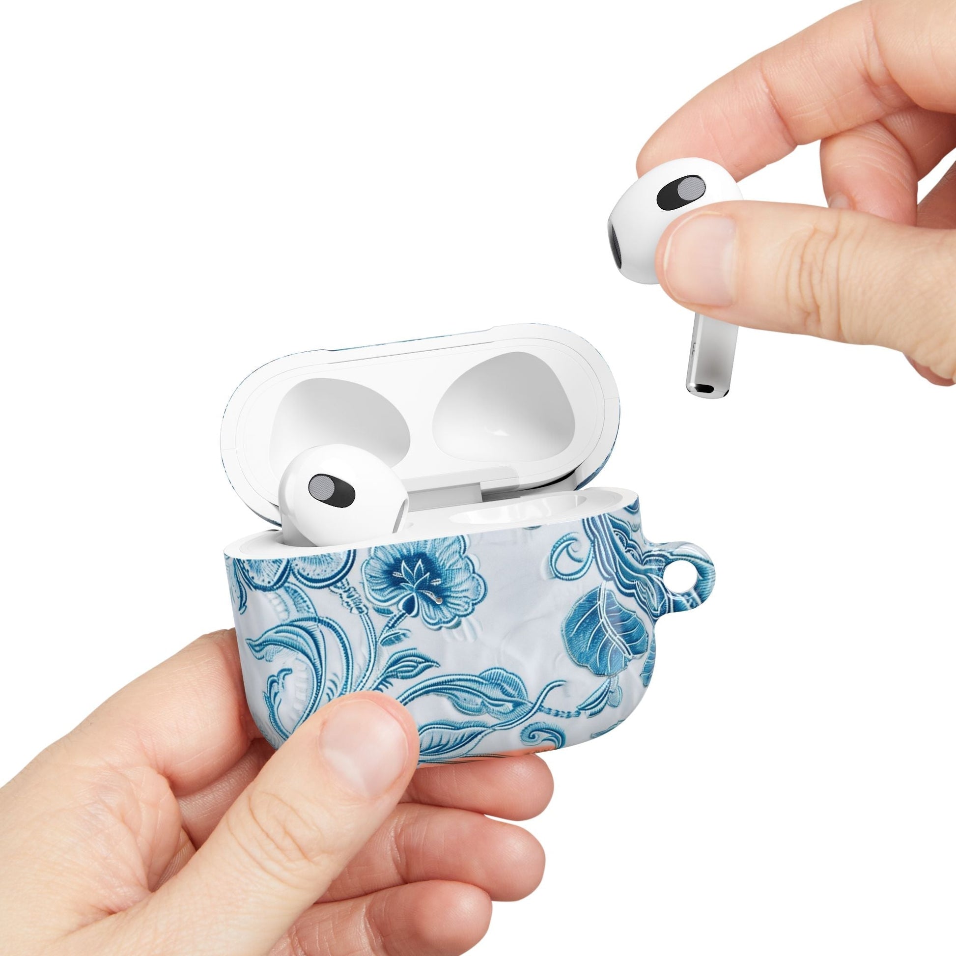 AirPod Case — Blue Floral Ceramic Pattern Protective Cover - DIGITAL X