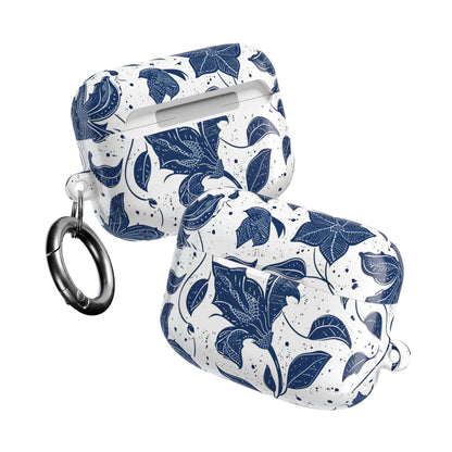 AirPod Case - Blue Floral Vine Protective Silicone Cover - DIGITAL X