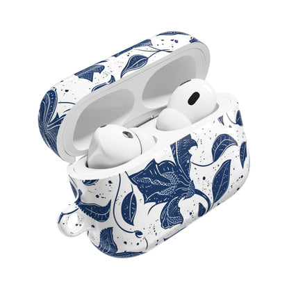 AirPod Case - Blue Floral Vine Protective Silicone Cover - DIGITAL X