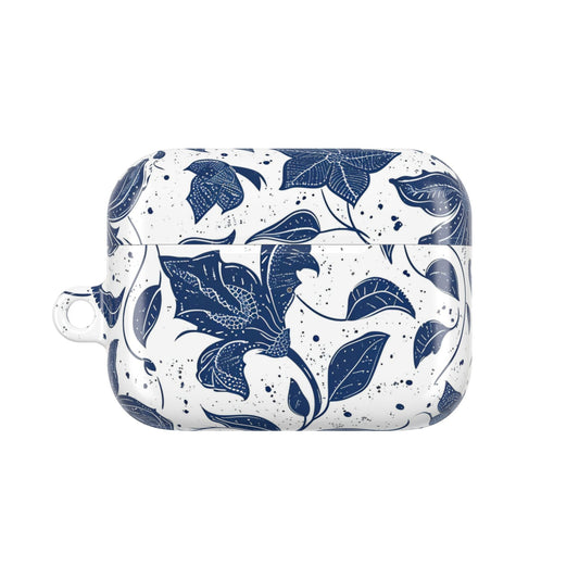 AirPod Case - Blue Floral Vine Protective Silicone Cover - DIGITAL X