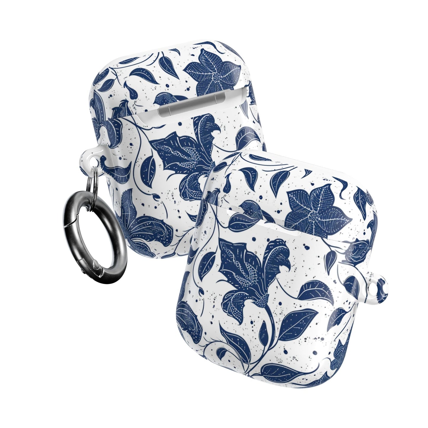 AirPod Case - Blue Floral Vine Protective Silicone Cover - DIGITAL X