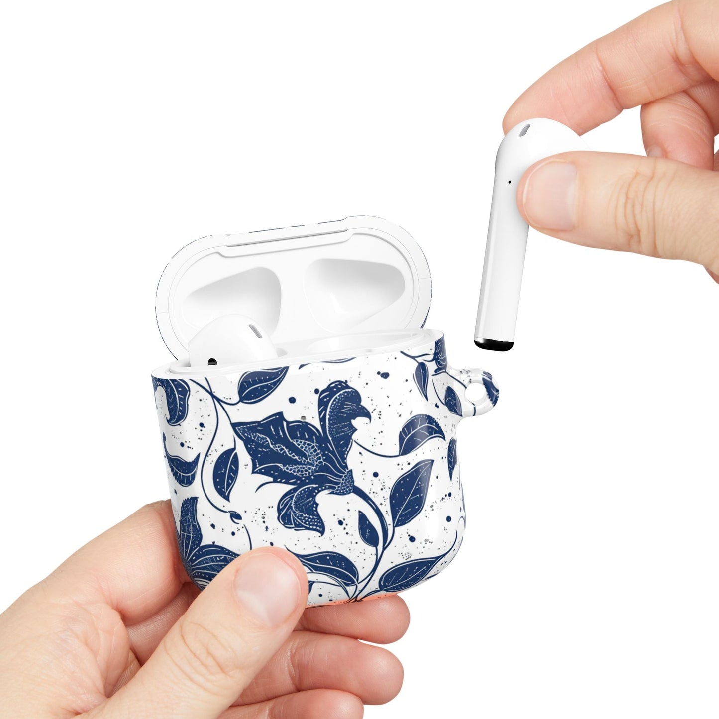 AirPod Case - Blue Floral Vine Protective Silicone Cover - DIGITAL X
