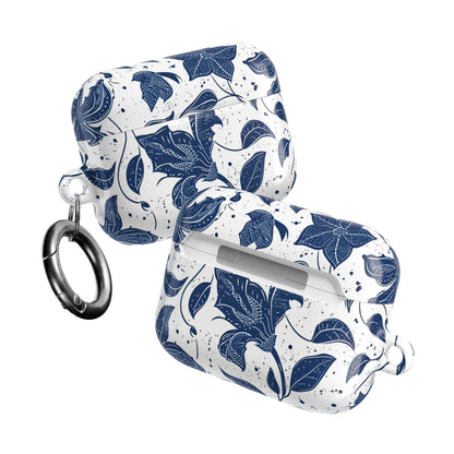 AirPod Case - Blue Floral Vine Protective Silicone Cover - DIGITAL X