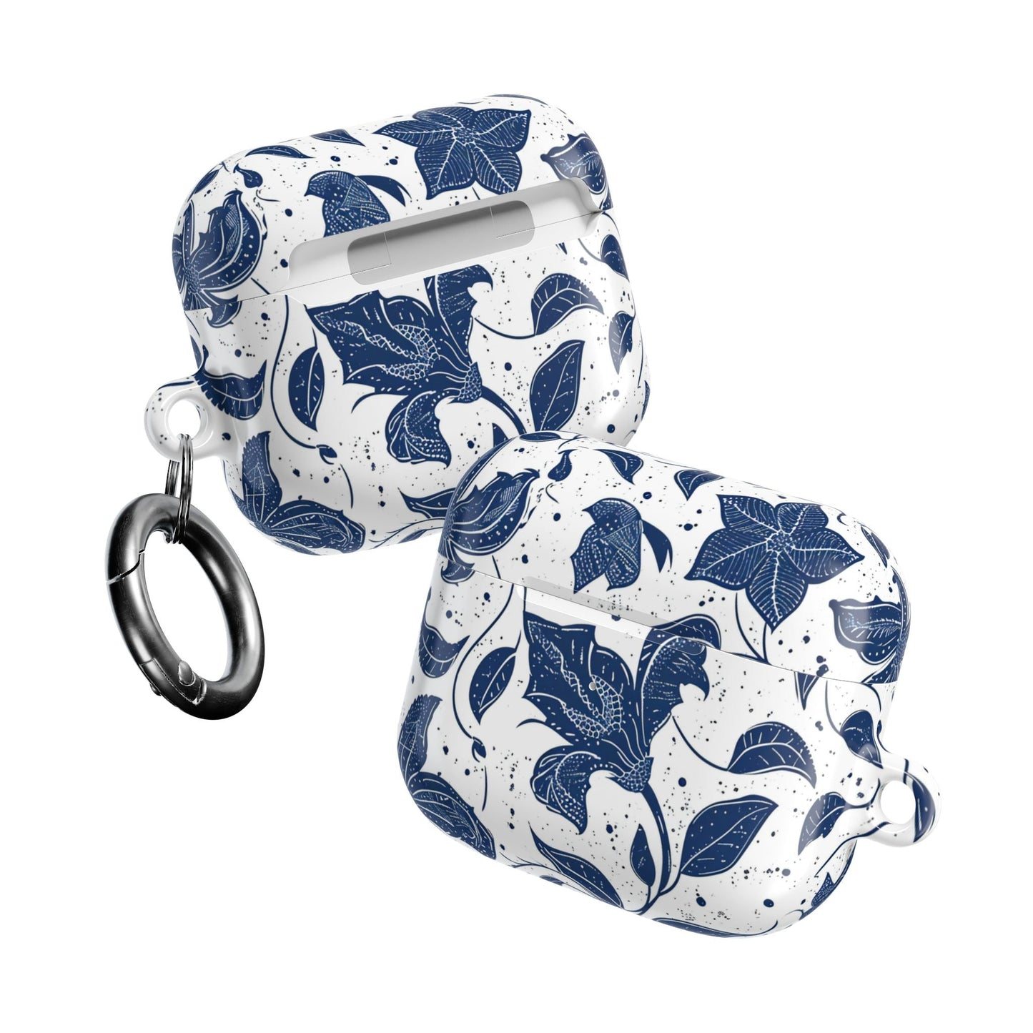 AirPod Case - Blue Floral Vine Protective Silicone Cover - DIGITAL X