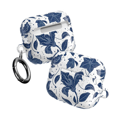 AirPod Case - Blue Floral Vine Protective Silicone Cover - DIGITAL X