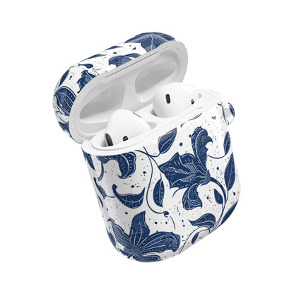 AirPod Case - Blue Floral Vine Protective Silicone Cover - DIGITAL X