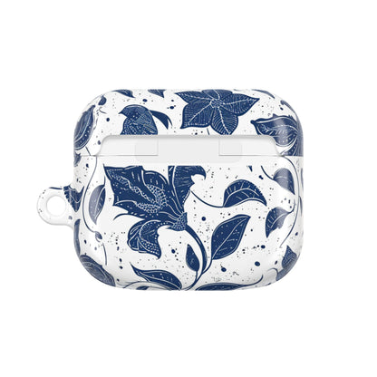 AirPod Case - Blue Floral Vine Protective Silicone Cover - DIGITAL X