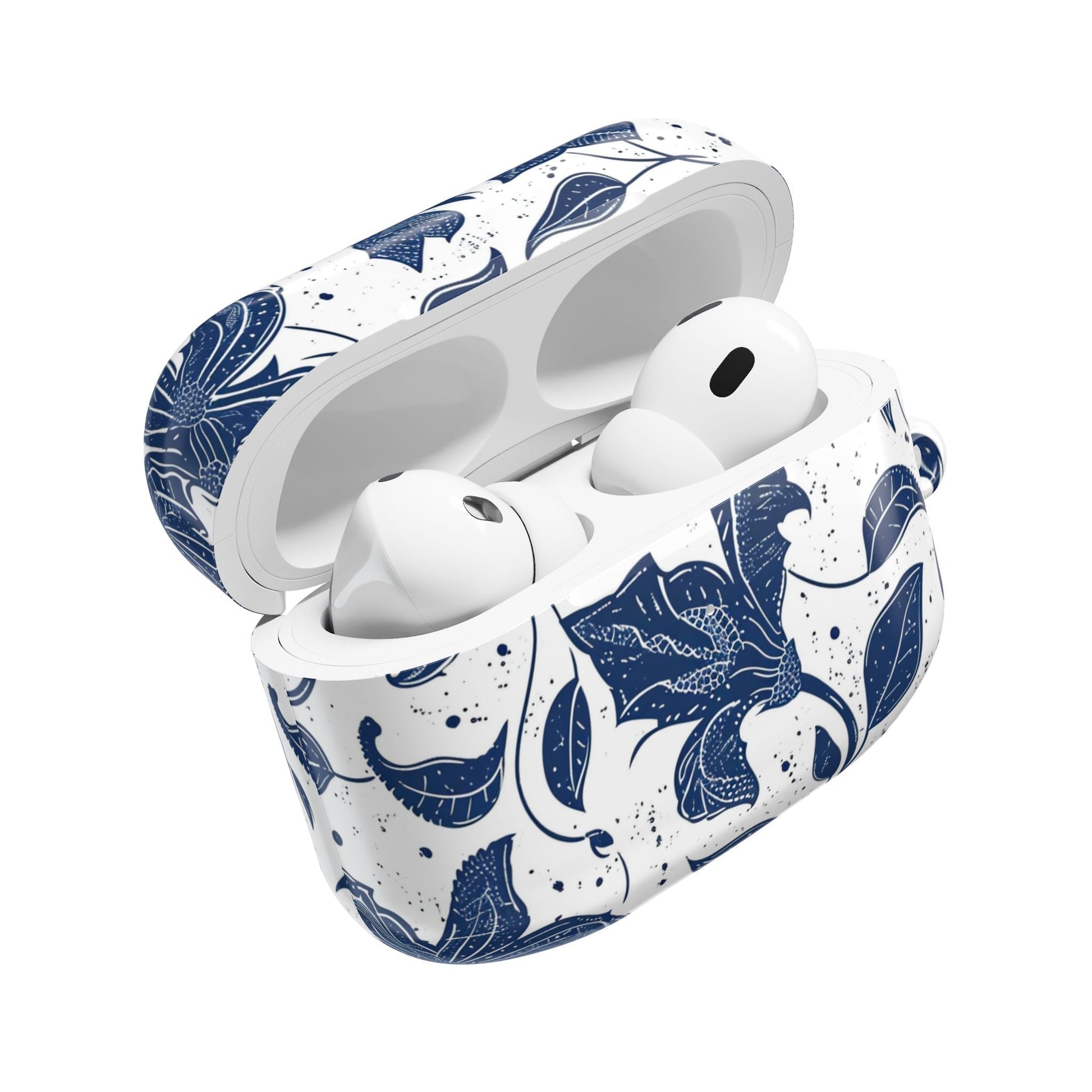 AirPod Case - Blue Floral Vine Protective Silicone Cover - DIGITAL X