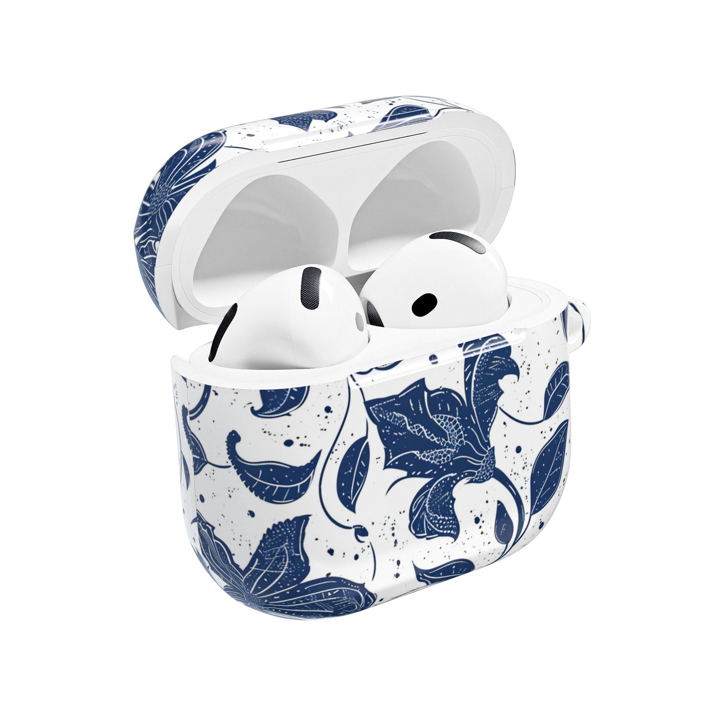 AirPod Case - Blue Floral Vine Protective Silicone Cover - DIGITAL X