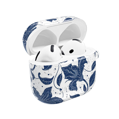 AirPod Case - Blue Floral Vine Protective Silicone Cover - DIGITAL X