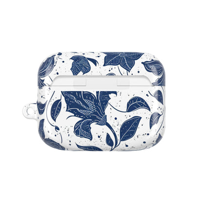 AirPod Case - Blue Floral Vine Protective Silicone Cover - DIGITAL X