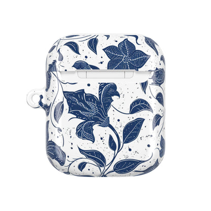 AirPod Case - Blue Floral Vine Protective Silicone Cover - DIGITAL X