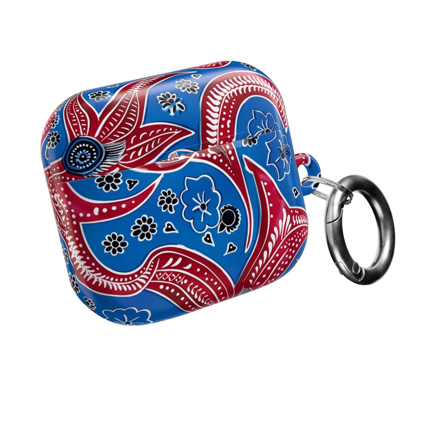 AirPod Case - Blue Red Paisley Protective Silicone Cover - DIGITAL X