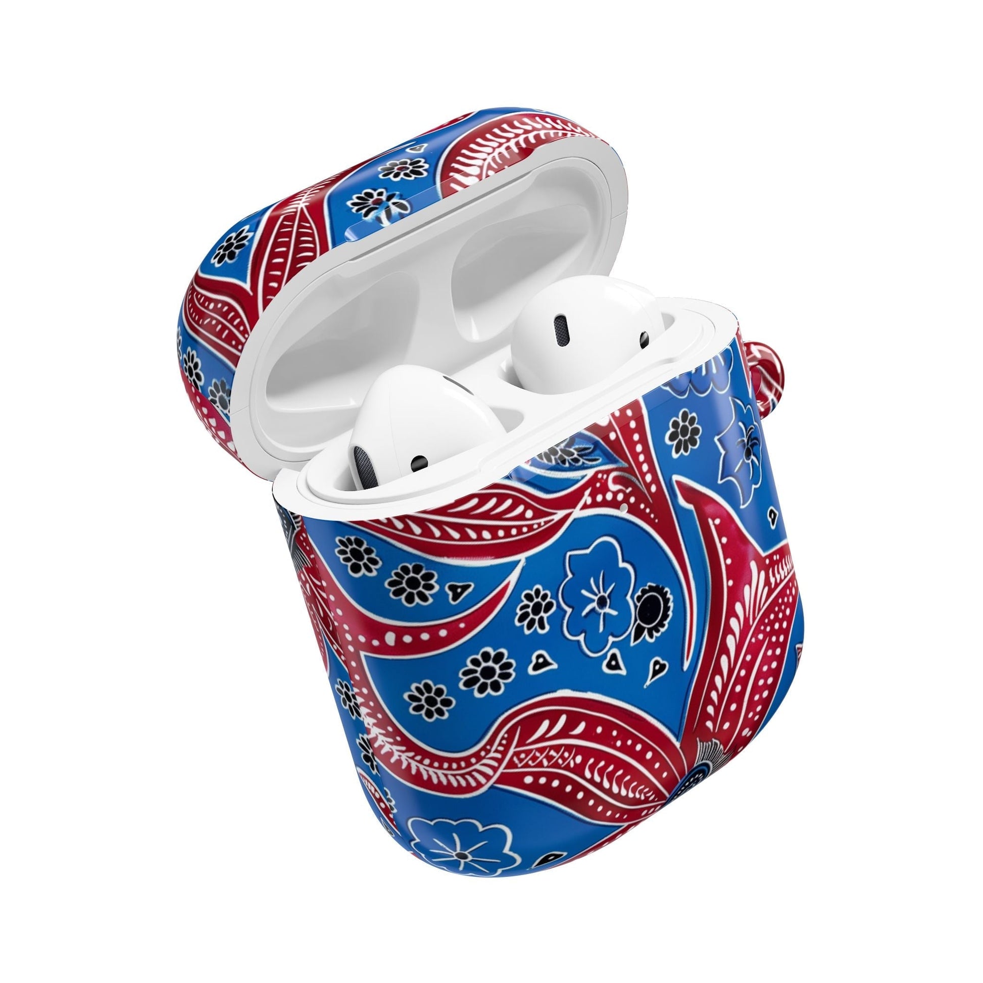 AirPod Case - Blue Red Paisley Protective Silicone Cover - DIGITAL X