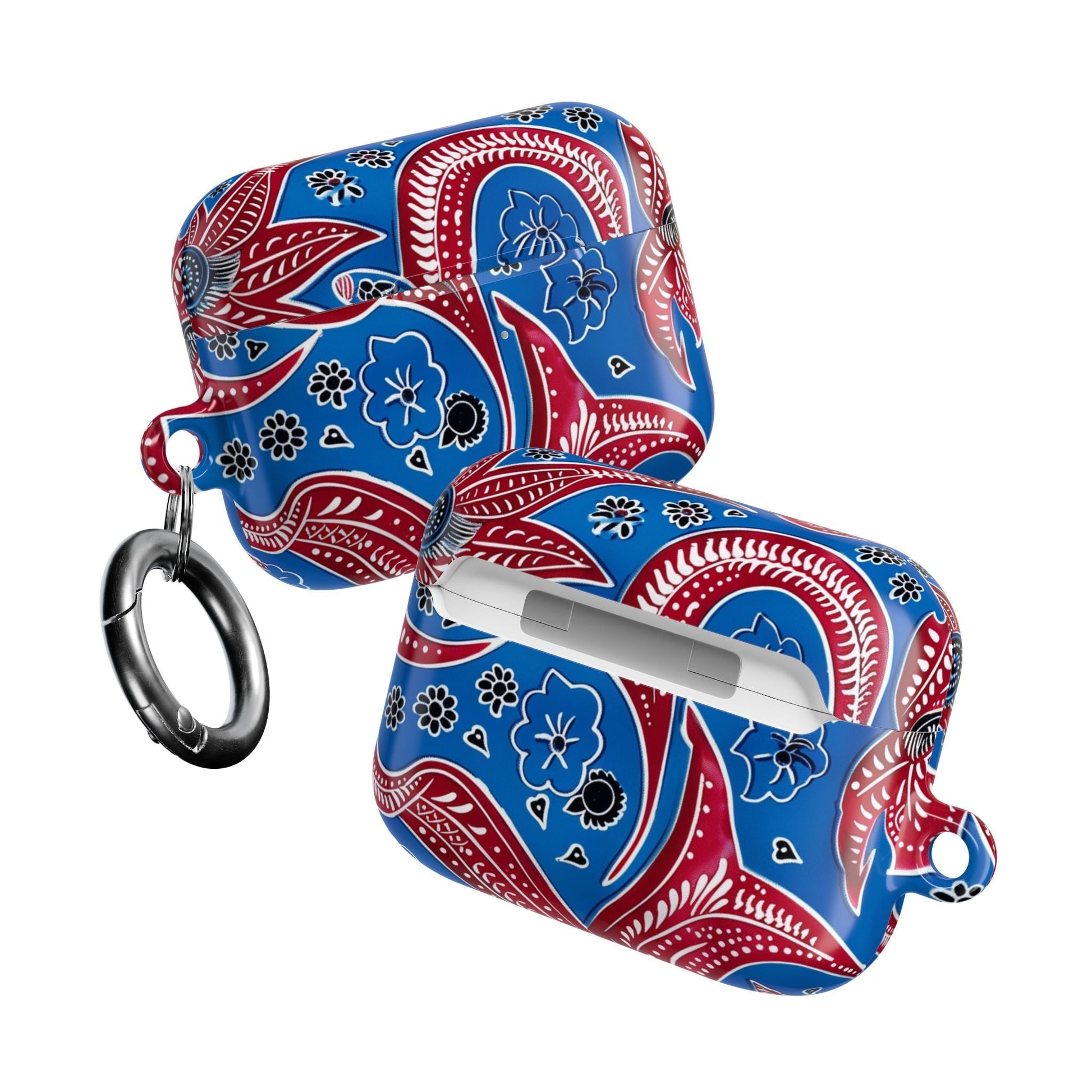 AirPod Case - Blue Red Paisley Protective Silicone Cover - DIGITAL X
