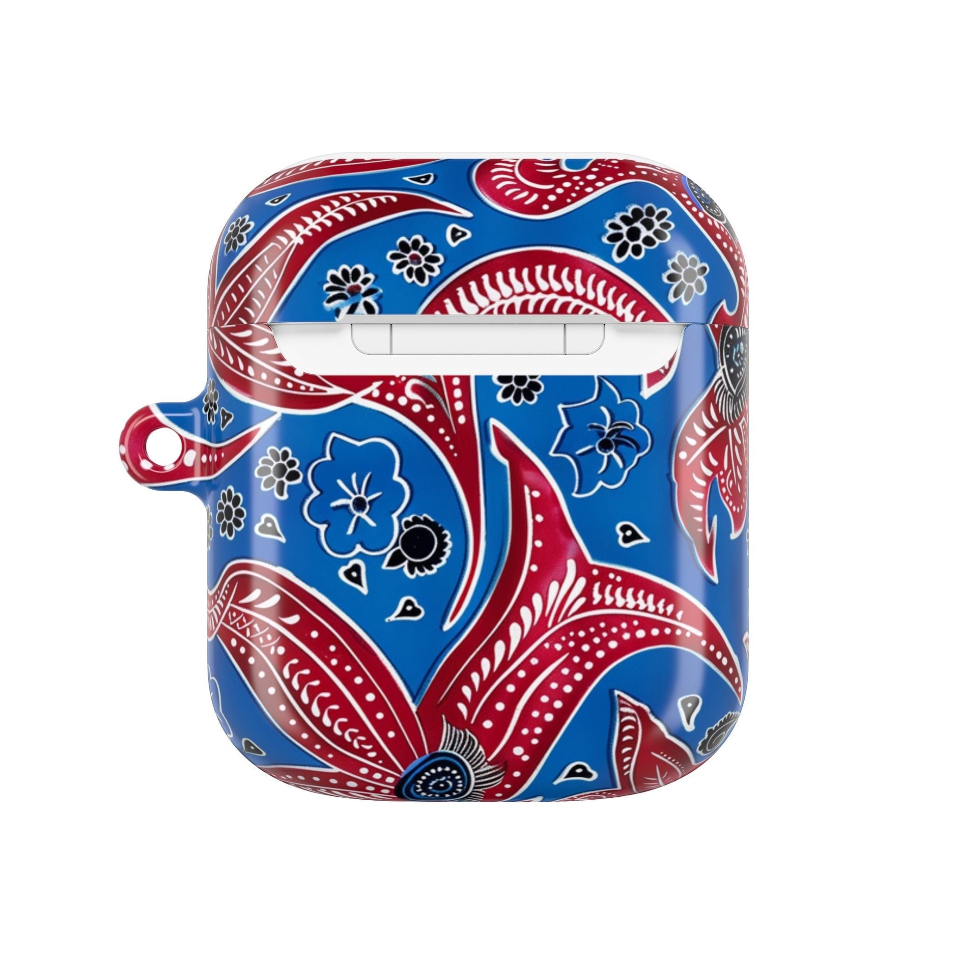 AirPod Case - Blue Red Paisley Protective Silicone Cover - DIGITAL X