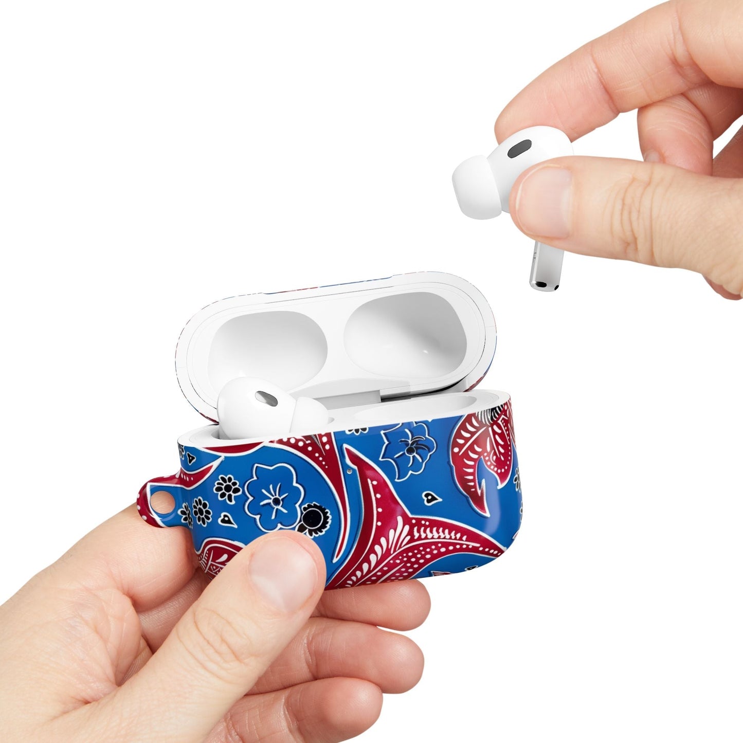 AirPod Case - Blue Red Paisley Protective Silicone Cover - DIGITAL X
