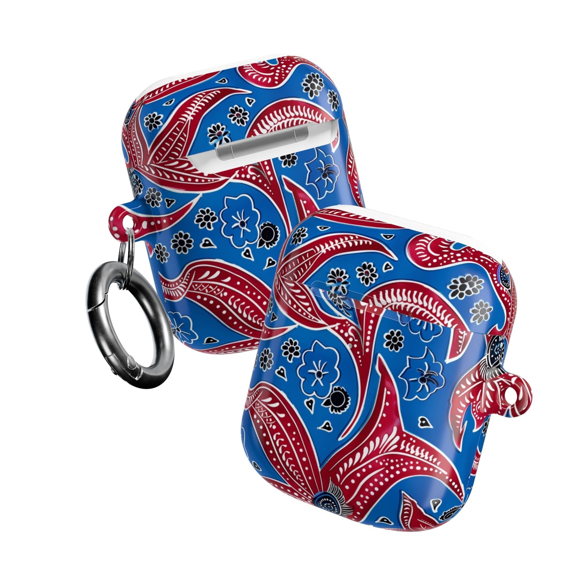 AirPod Case - Blue Red Paisley Protective Silicone Cover - DIGITAL X
