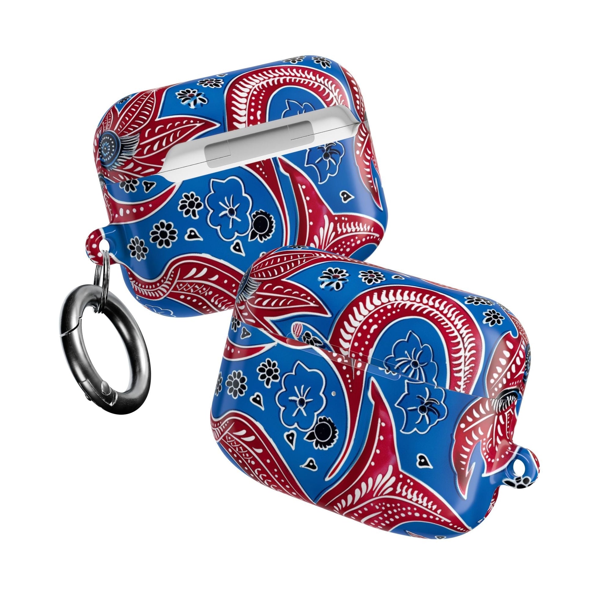 AirPod Case - Blue Red Paisley Protective Silicone Cover - DIGITAL X