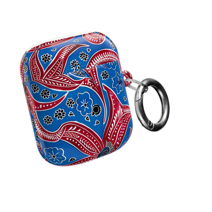 AirPod Case - Blue Red Paisley Protective Silicone Cover - DIGITAL X