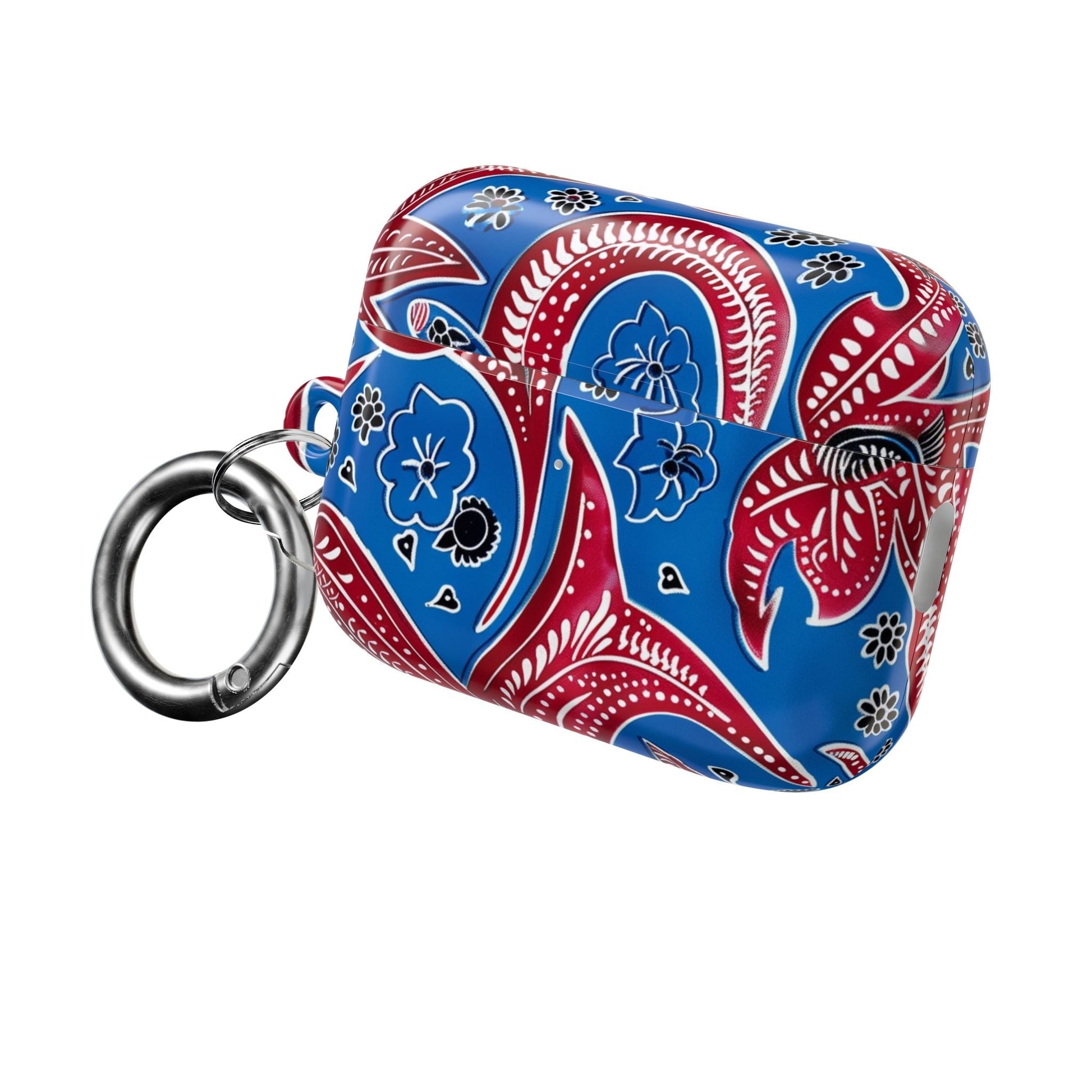 AirPod Case - Blue Red Paisley Protective Silicone Cover - DIGITAL X