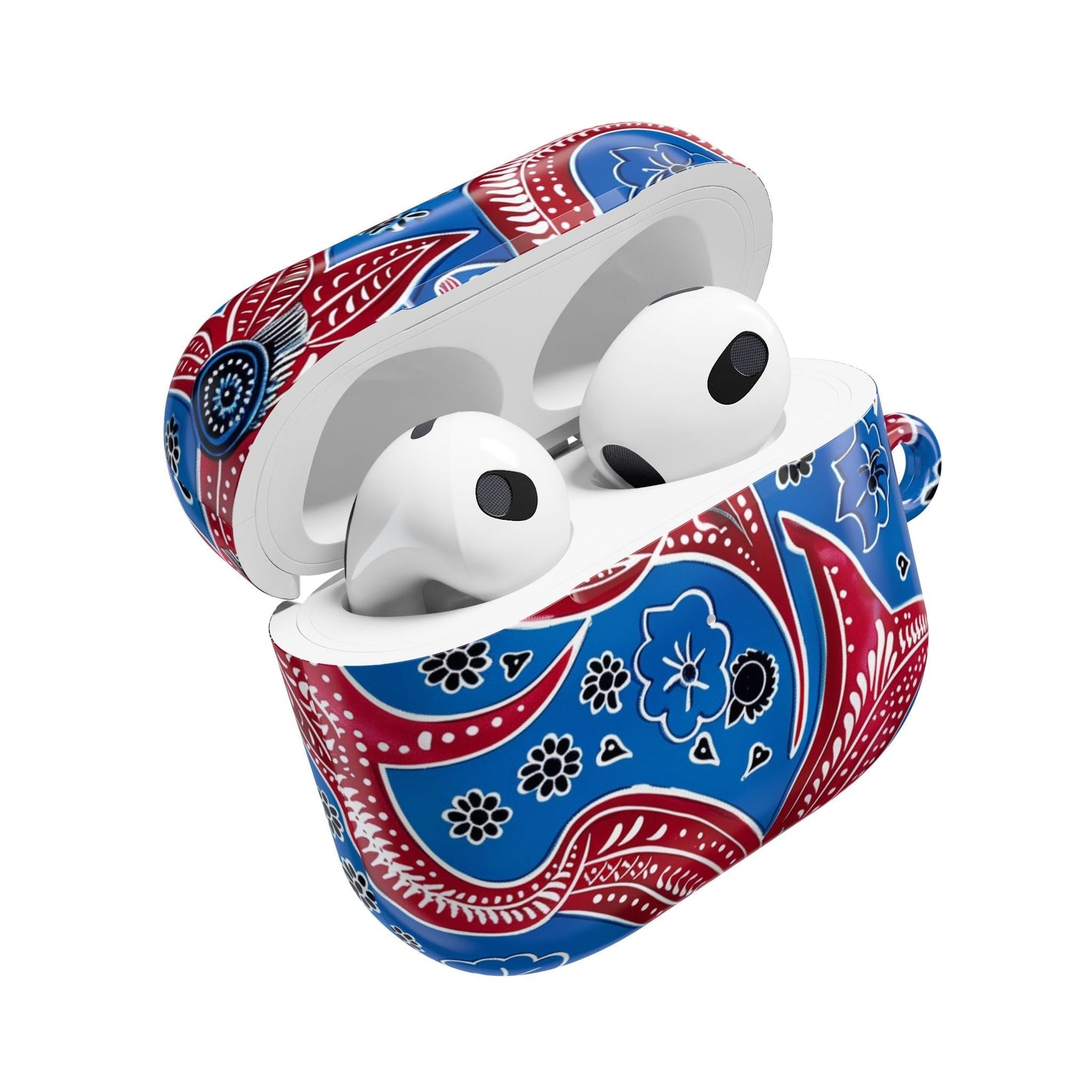 AirPod Case - Blue Red Paisley Protective Silicone Cover - DIGITAL X