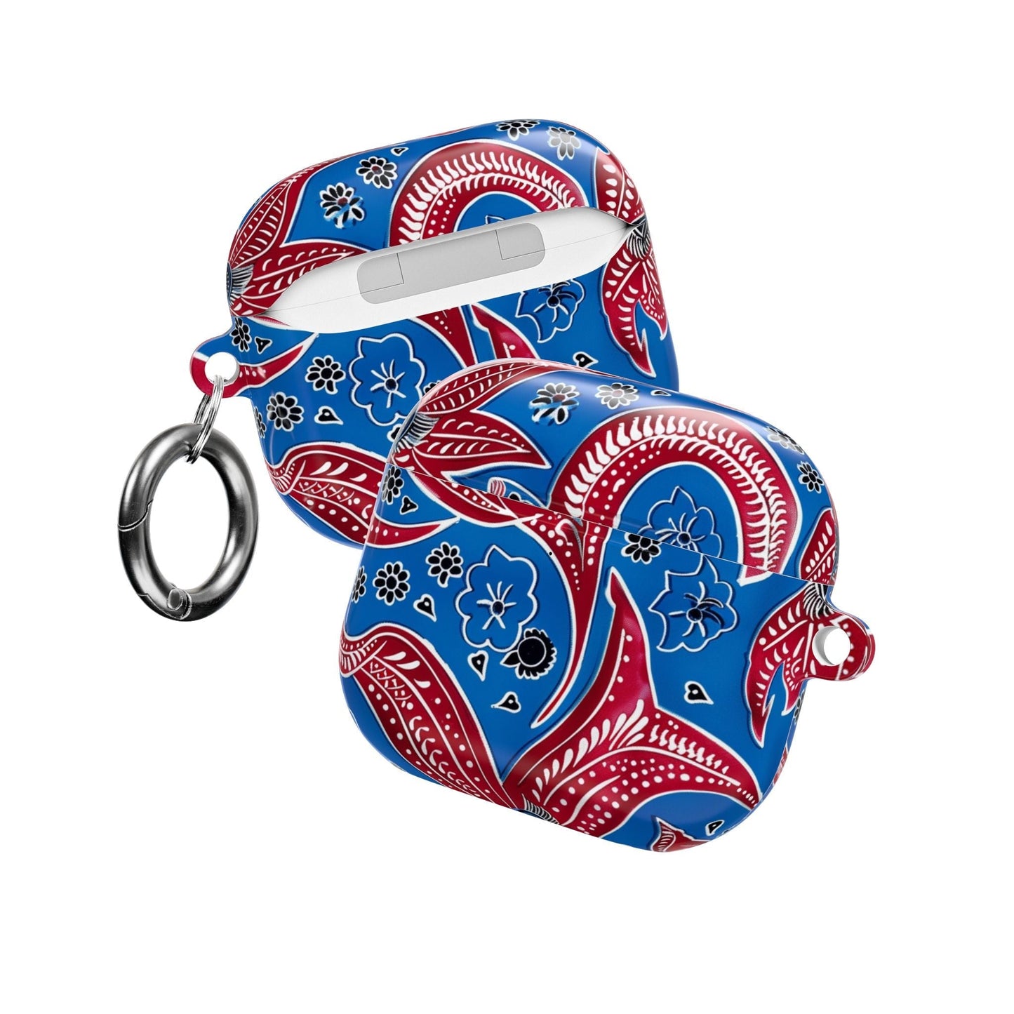 AirPod Case - Blue Red Paisley Protective Silicone Cover - DIGITAL X