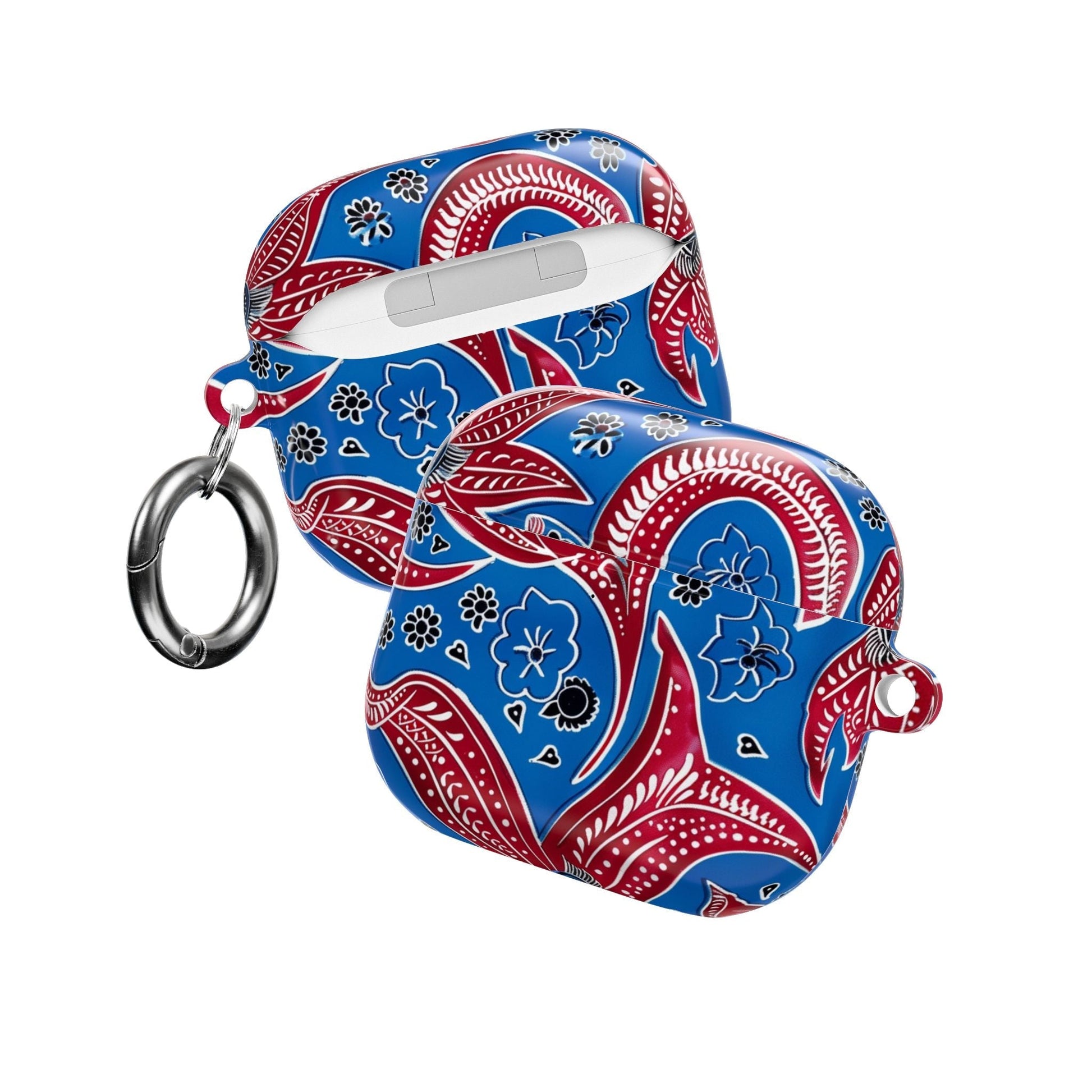 AirPod Case - Blue Red Paisley Protective Silicone Cover - DIGITAL X