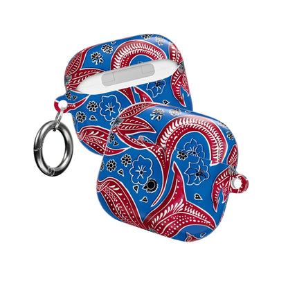 AirPod Case - Blue Red Paisley Protective Silicone Cover - DIGITAL X
