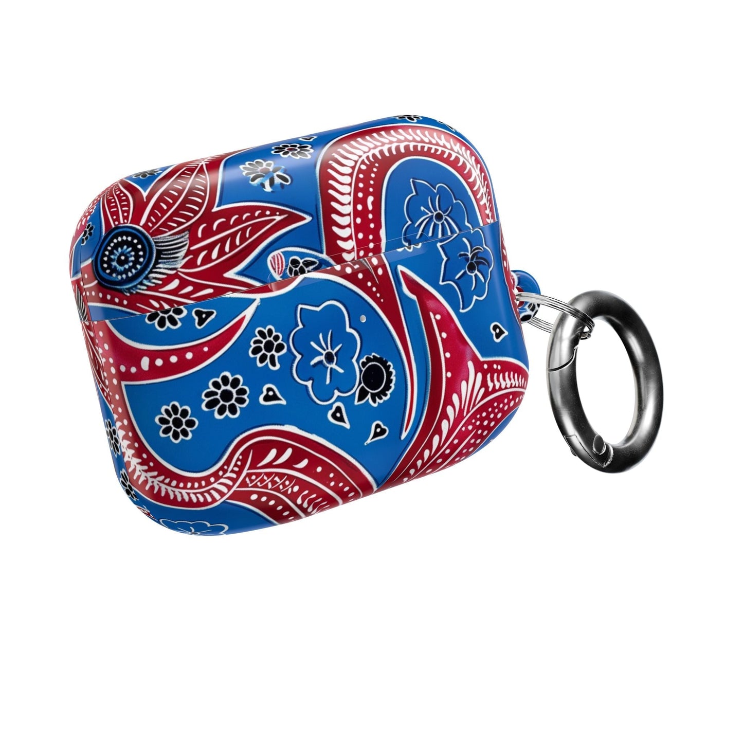 AirPod Case - Blue Red Paisley Protective Silicone Cover - DIGITAL X