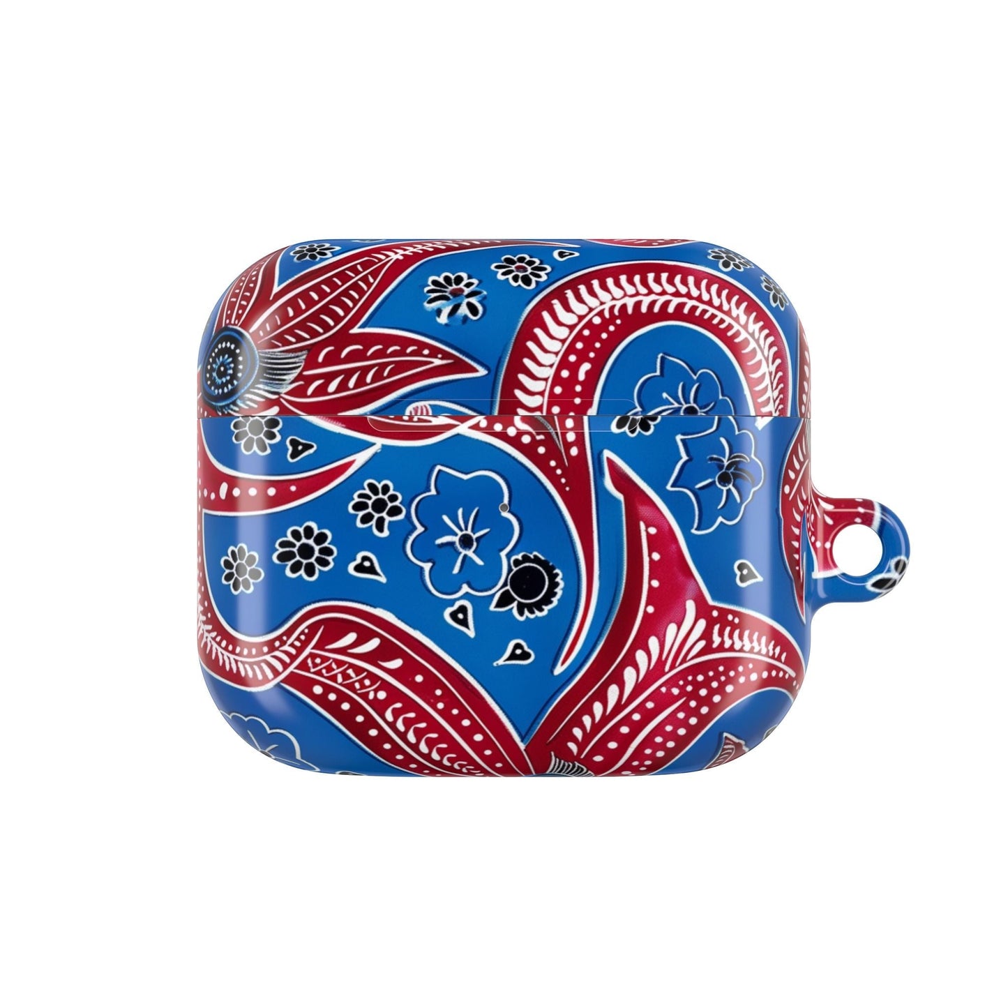 AirPod Case - Blue Red Paisley Protective Silicone Cover - DIGITAL X