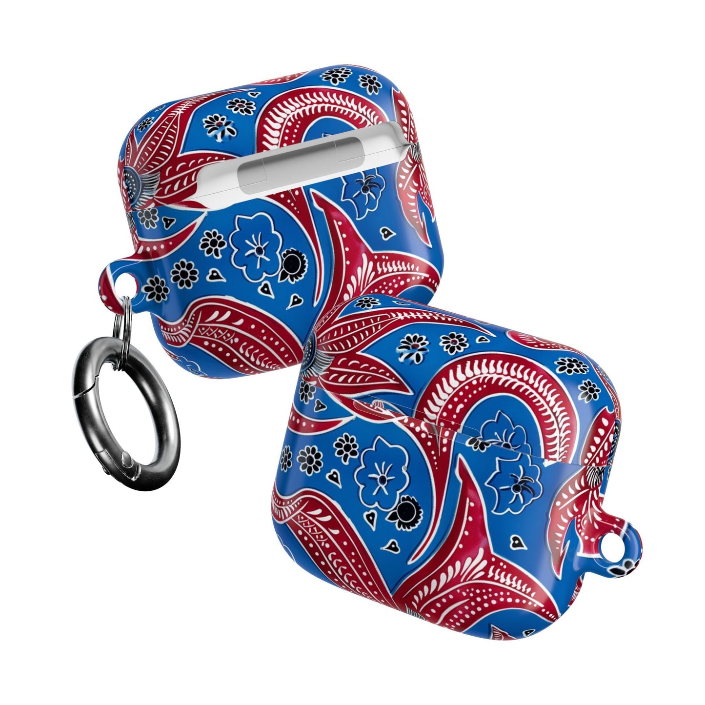 AirPod Case - Blue Red Paisley Protective Silicone Cover - DIGITAL X