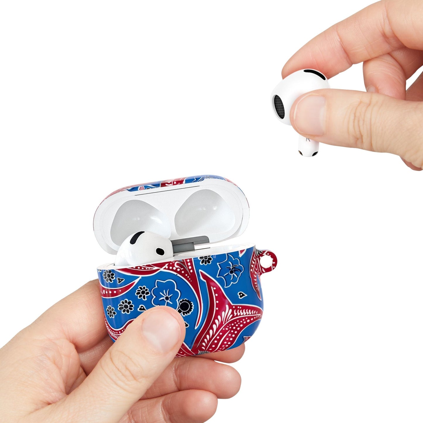 AirPod Case - Blue Red Paisley Protective Silicone Cover - DIGITAL X