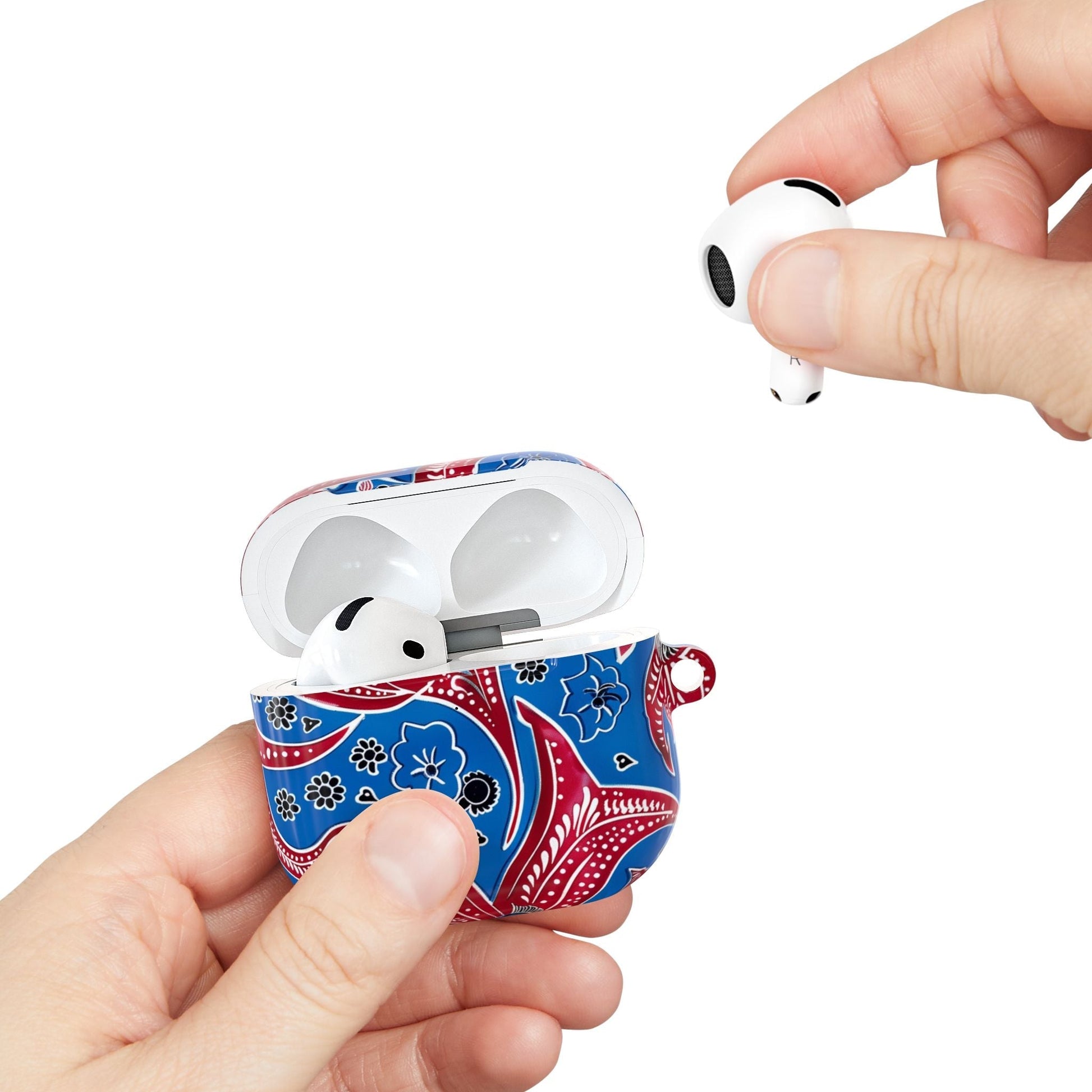 AirPod Case - Blue Red Paisley Protective Silicone Cover - DIGITAL X
