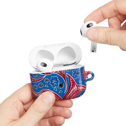 AirPod Case - Blue Red Paisley Protective Silicone Cover - DIGITAL X