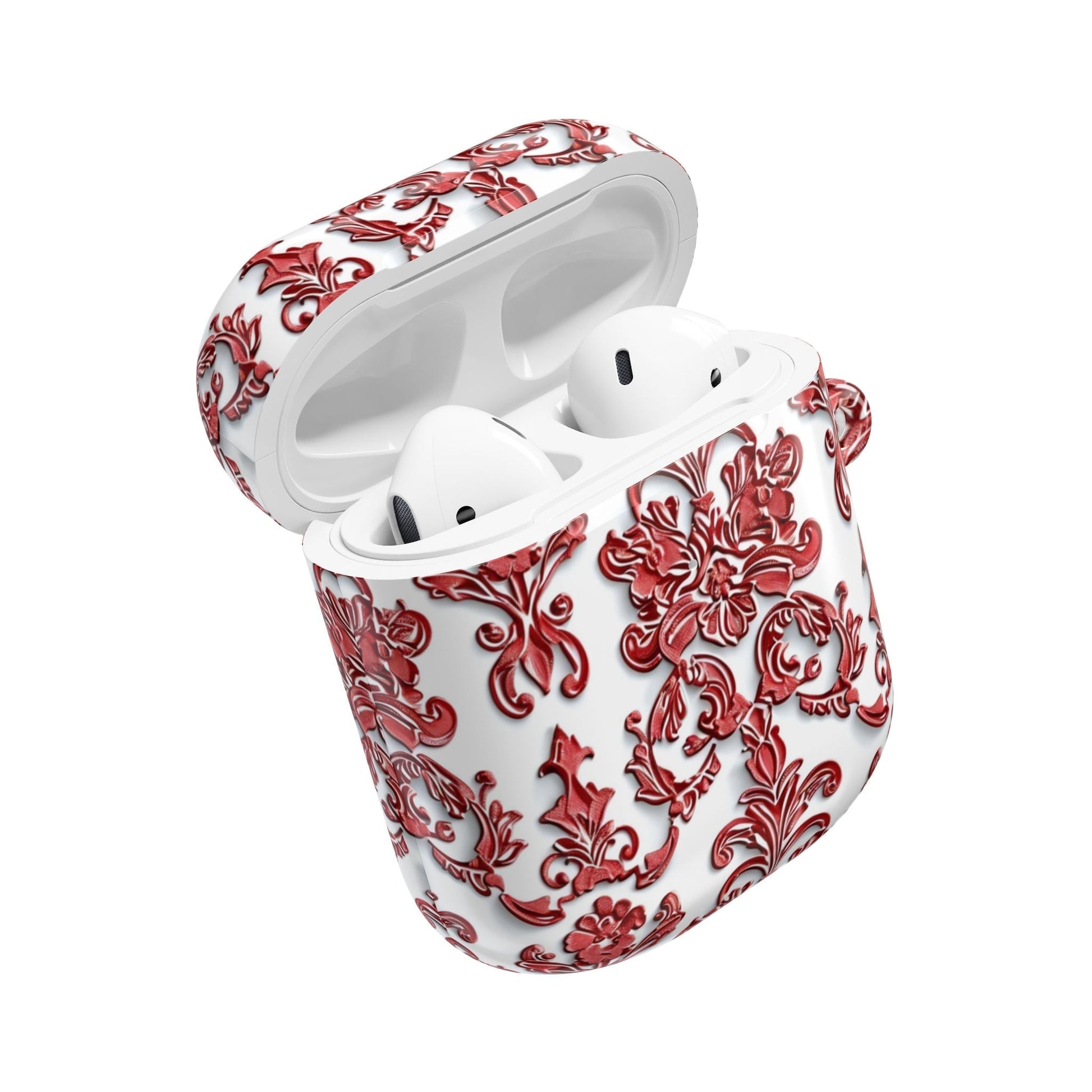 AirPod Case — Red Damask Pattern Protective Cover - DIGITAL X