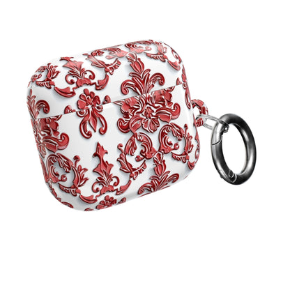 AirPod Case — Red Damask Pattern Protective Cover - DIGITAL X