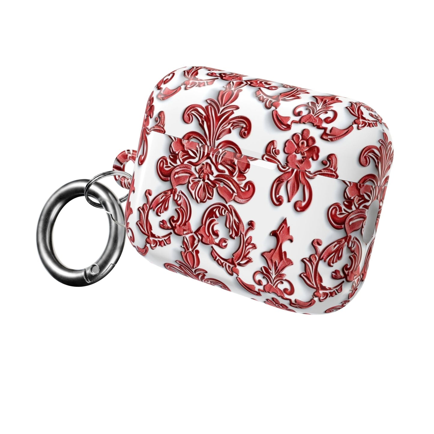 AirPod Case — Red Damask Pattern Protective Cover - DIGITAL X