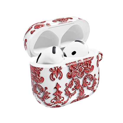AirPod Case — Red Damask Pattern Protective Cover - DIGITAL X