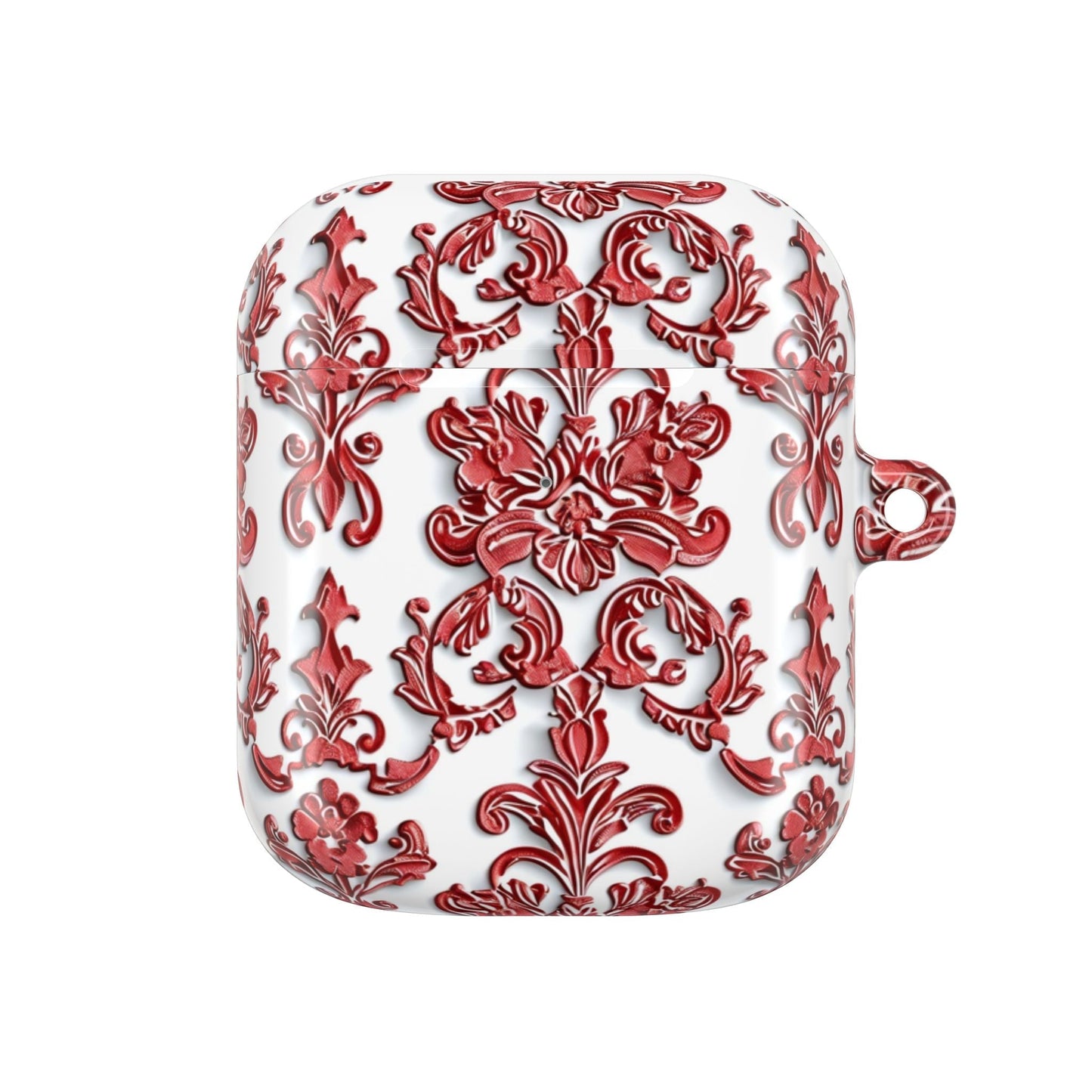 AirPod Case — Red Damask Pattern Protective Cover - DIGITAL X