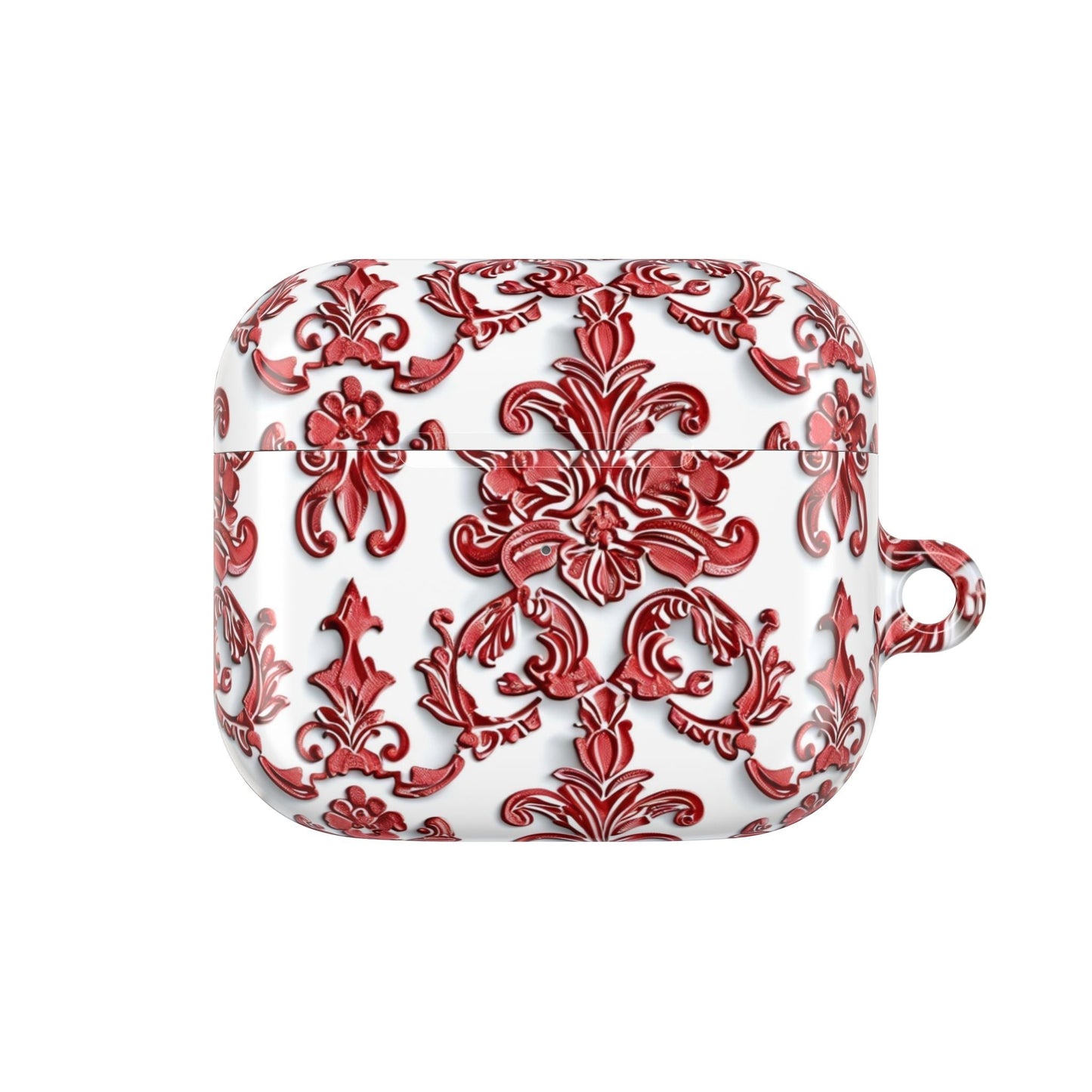 AirPod Case — Red Damask Pattern Protective Cover - DIGITAL X