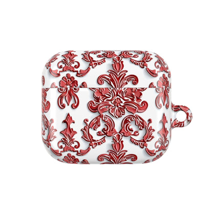 AirPod Case — Red Damask Pattern Protective Cover - DIGITAL X