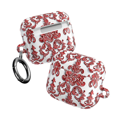 AirPod Case — Red Damask Pattern Protective Cover - DIGITAL X