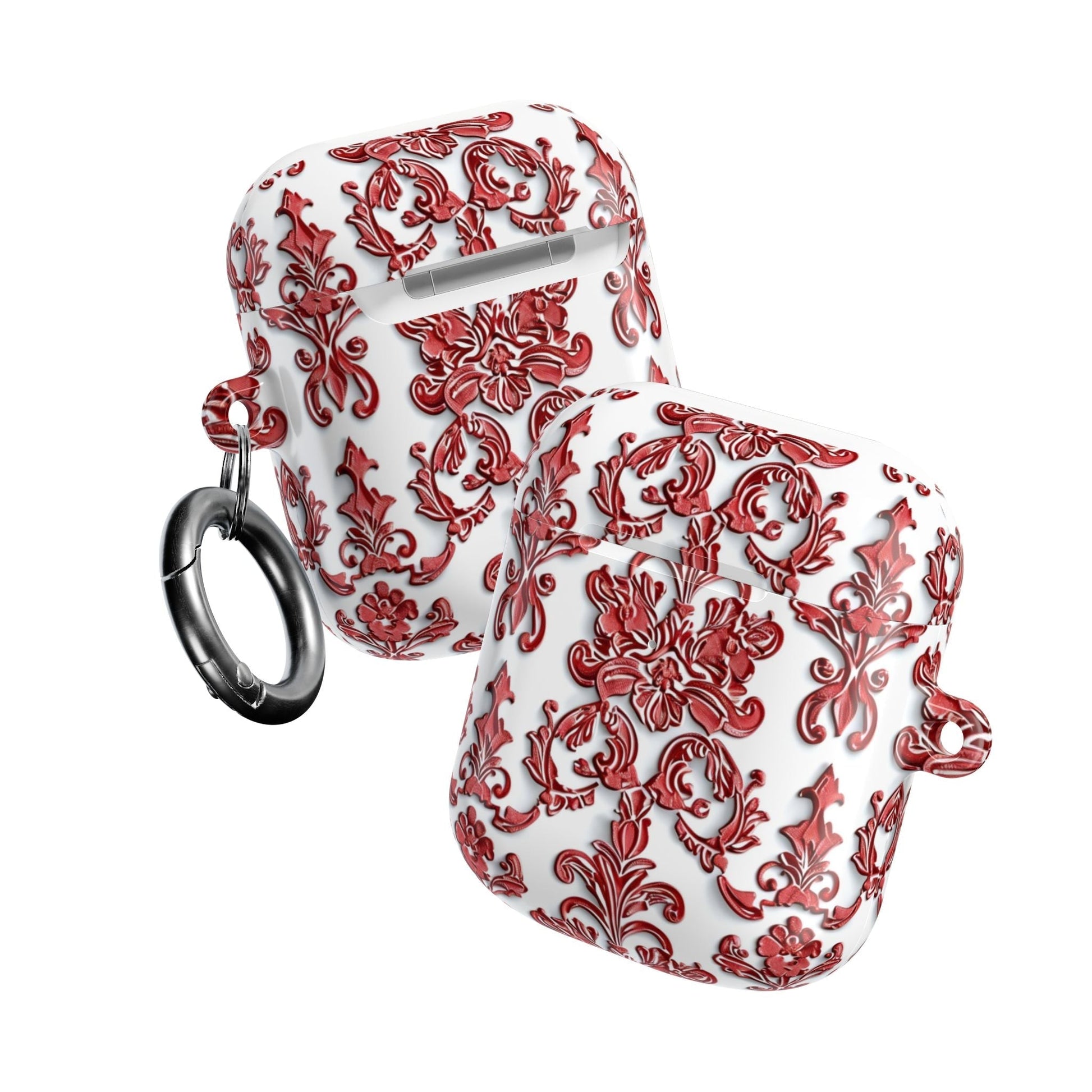 AirPod Case — Red Damask Pattern Protective Cover - DIGITAL X